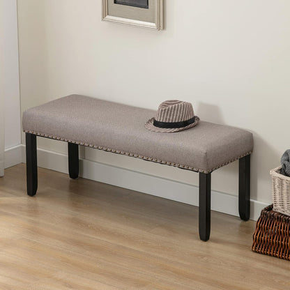 Duhome Elegant Lifestyle Nailhead Trim Bench, Khaki, Wood