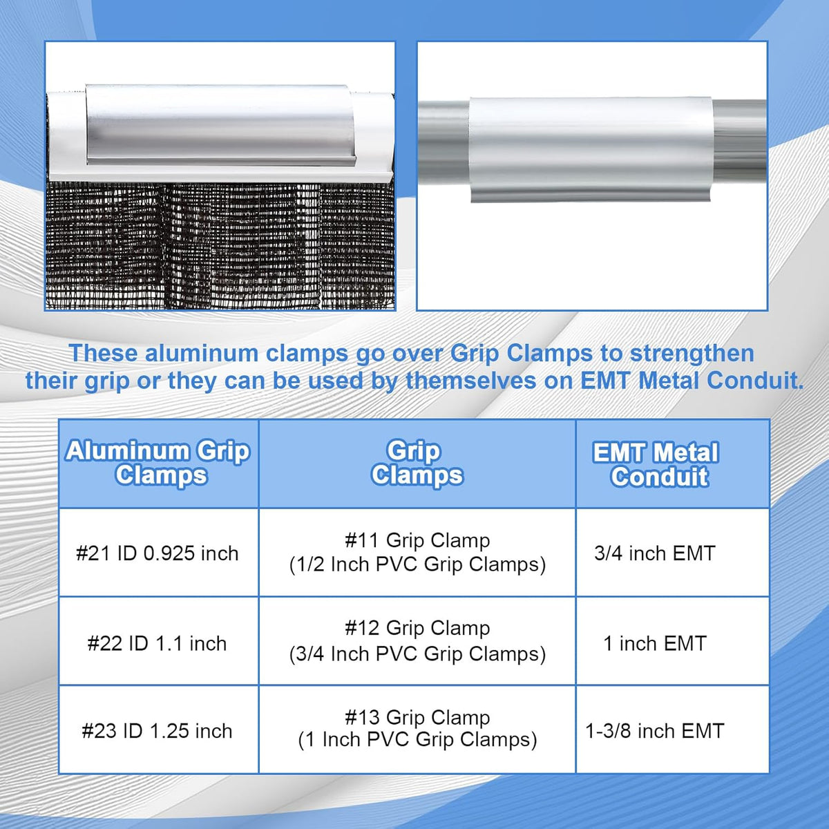 25 Pcs Aluminum Greenhouse Clamps, 1.25 x 3 Inch, Row Covers, Dog Beds, Quilting Frames Shelters, Shades, Netting (Fit 1 Inch PVC Pipe Tube Clip)