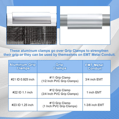 25 Pcs Aluminum Greenhouse Clamps, 1.25 x 3 Inch, Row Covers, Dog Beds, Quilting Frames Shelters, Shades, Netting (Fit 1 Inch PVC Pipe Tube Clip)