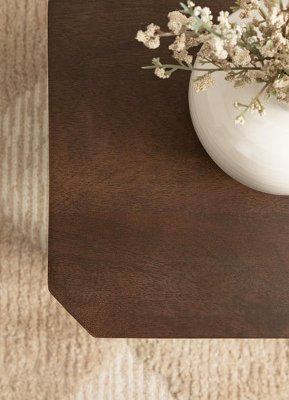 Kate and Laurel Talcott Modern Rectangle Wood Side Table, 16 x 10 x 25, Dark Brown, Transitional Decorative Two-Tier End Table for Use as a Bedroom Nightstand or Living Room Accent