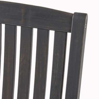 Great Deal Furniture GDFStudio Outdoor Acacia Wood Rocking Chairs (Set of 2), Dark Gray