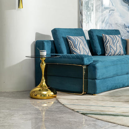 17 inches Metal Small RoundSofa Side Table, Coffee Drink Cocktail Table, Small Accent Pedestal Table for Living Room Corners and Small Spaces