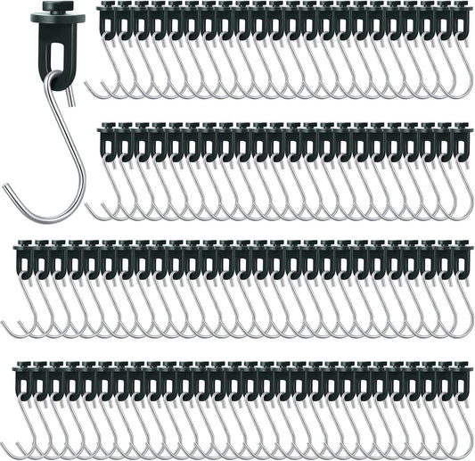 Ripeng 100 Pieces Greenhouse Hooks Hanger Twist Clips Greenhouse Fixing Clips with Stainless Steel S Hooks for Outdoor Garden Hanging Plants Plastic Insulation Netting Shading