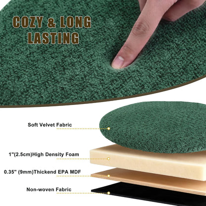 Round Ottoman with Storage,Soft Velvet Vanity Stool,Ottoman Coffee Table with Metal Legs,Foot Stool for Living Room Bedroom, Green