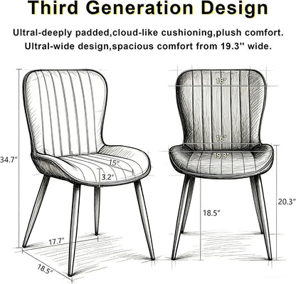 Dining Chairs Set of 4,Pink Leather Dining Chair Upholstered,Kitchen Chair,Modern Dining Room Chairs with Black Metal Legs Frame for Restaurant,Dining Room,Cafe