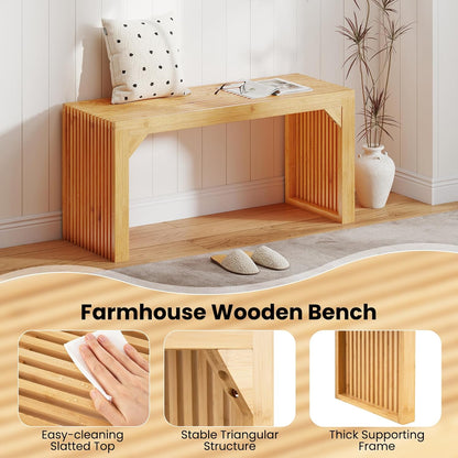 Giantex 36" Bamboo Dining Bench, 660Lbs Capacity, 2-Person Kitchen Table Bench for Living Room, Bedroom, Bathroom, Entryway Hallway, Front Door, End of Bed, Indoor Outdoor Use, 1 Pack