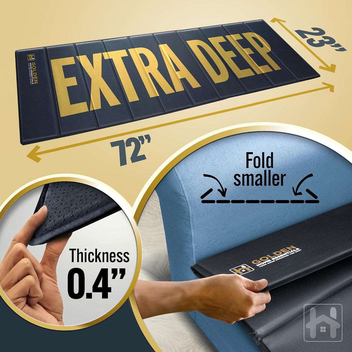 Golden Home Essentials Heavy Duty Couch Support for Sagging Cushions – 23in x 72in Extra Wide Sofa Cushion Board - Anti-Slip Sofa Cushion Support Board | Breathable Material