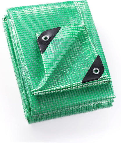 GUARD SHIELD Clear Green Tarp Heavy Duty 10x10 Feet Waterproof for Greenhouse Outdoor Garden Poly Cover UV Resistant 3x3 Weave 10mil