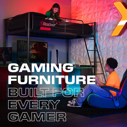 X Rocker Video Gaming Floor Rocker Chair, Built-in Audio, Foldable, for Gamers, Bedroom, or Game Room for Boys, Girls, Teens 5-17, Gifts for Gamers