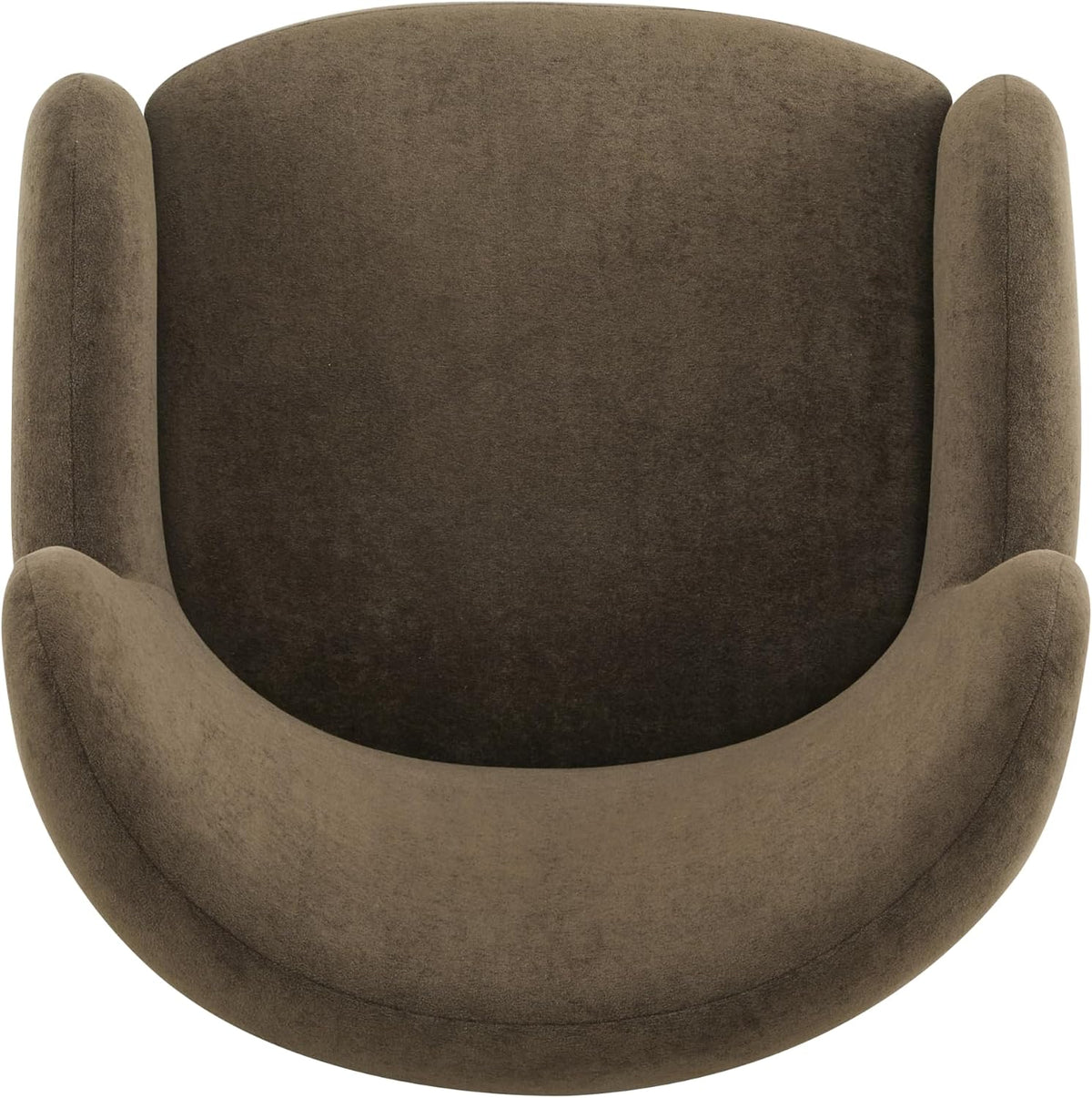 Christopher Knight Home Auden Wingback Accent Chair, Fabric Club Chair, Velvet Upholstered Armchair, Curved Backrest Single Sofa, Soft Cushion Seating, Reading Lounge Chair for Living Room, Brown