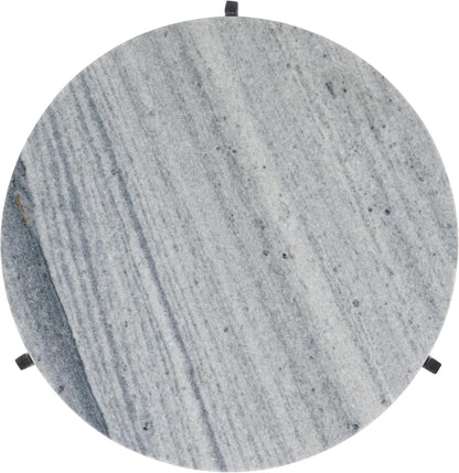 SAFAVIEH Home Collection - Hesse Side Table, Round Grey Marble Top with Black Metal Legs, Fully Assembled (ACC3732A)