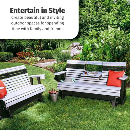 LuxCraft Plain Glider - 5' - Available in 14 Colors (Weatherwood on Black)