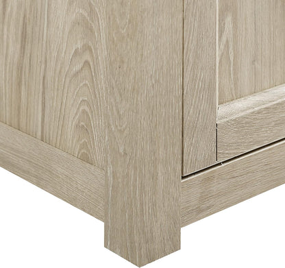 Crosley Furniture Camden Corner TV Stand for 65+ inch TVs, Entertainment Center with Storage Shelves, Frosted Oak