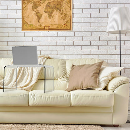 Acrylic Side Table - C Shaped End Table - Multipurpose Modern Furniture for Living Rooms and Offices by Lavish Home (Clear)