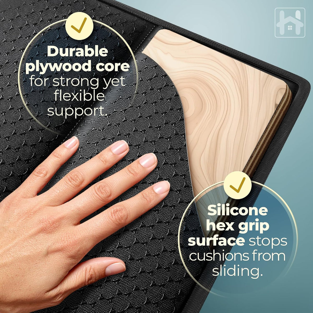 Golden Home Essentials Heavy Duty Couch Support for Sagging Cushions – 23in x 72in Extra Wide Sofa Cushion Board - Anti-Slip Sofa Cushion Support Board | Breathable Material