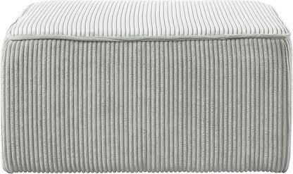 Christopher Knight Home Kyle Corduroy Woven Upholstery Square Ottoman, Living Room Sofa Ottoman with Wood Frame, Comfy Seating Experience with Dense Foam Padding, Non-Marking Foot Caps, Muted Green