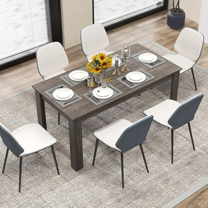 63“ Large Dining Table for 4-6 People, Rectangular Dining Room Table, Wooden Kitchen Table with L-Shaped Legs, Modern Farmhouse Dinette Table for Restaurant, Living Room, Family
