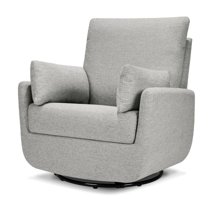 Davinci Juno Swivel Glider, GREENGUARD Gold Certified, Frost Grey | FSC & CertiPUR-US Certified Glider w/ 360° Swivel & Metal Base - Spacious Seating for Extra Comfort - Fully Assembled