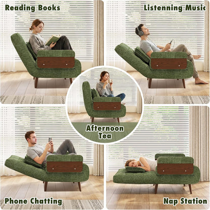 JASIWAY 28" Mid-Century Convertible Sofa Chair Bed Sleeper for Adult, Futon