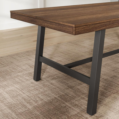 Garvee Industrial Dining Table for 6-8, 78.74" Extra Long Rectangular Kitchen Table with 2"×2" Metal Legs & Wood Top, Large Dining Table for Dining Room, Home Office, Brown