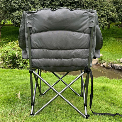 Bolosy Oversized Camping Chairs for Adults Heavy Duty Padded Portable Lawn Chairs Outdoor Folding Chairs XL Camp Chairs with Cup Holder Suproot 500 lbs, Gray Plaid