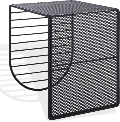 SAFAVIEH Couture Collection - Viktoria Black Metal Accent Table, Sculptural Modern Side Table, Geometric Cutout Design, Fully Assembled (SFV6808A)