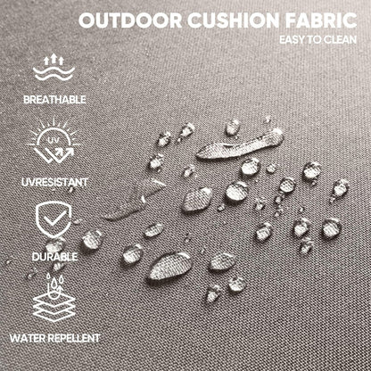 Swivel Patio Chairs sofa Set of 2 with 6" Thick Cushion - Wicker Outdoor Swivel Rocker Patio Chair ,Sofa/Glass coffee table, High Back Comfortable Outdoor Glider Chairs - Grey Wicker | Grey Cushions