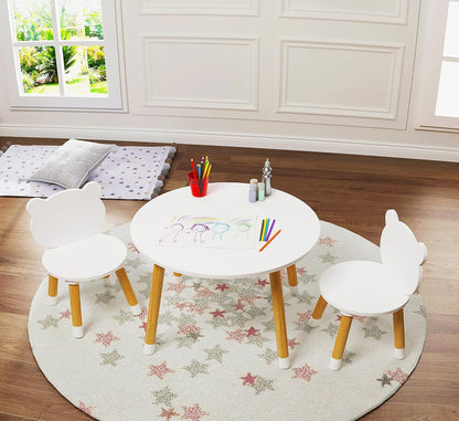 UTEX Kids Wood Table and Chair Set and Kids Sling Bookshelf