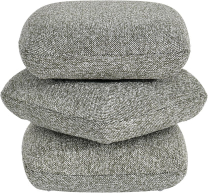 DUHOME 360°Swivel Upholstered Square Ottoman with Storage,Modern Boucle Ottoman Coffee Table with Removable Top White Vanity Stool with Storage for Bedroom, Living Room, Dark Green