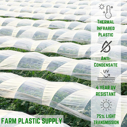 Farm Plastic Supply - Clear Coolmax Greenhouse Plastic Sheeting - 6 Mil - 4 Year UV Resistant Infrared Anti-Condensate Green House Covering Thermal Greenhouse Plastic 6 mil (40' x 60')