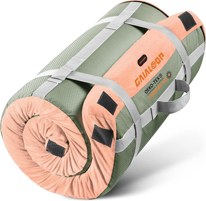 GAIALOOP Memory Foam Glamping Roll Up Futon Mattress, Japanese Floor Bed Camping Mattress Sleeping Mat for Indoor and Outdoor