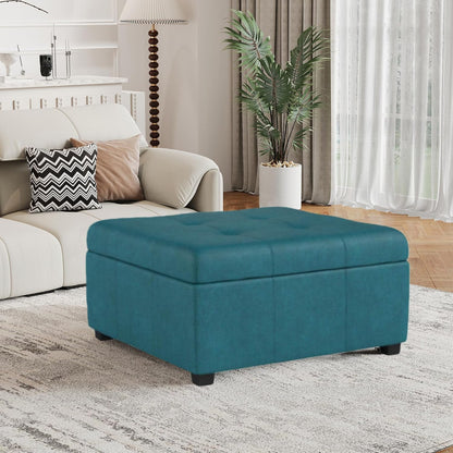 32 inch Large Square Storage Footstool Coffee Table with Lifting Platform, Ample Space - Perfect for Living Room Storage
