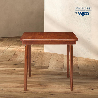 Stakmore Classic Straight Edge Square Wood Folding Table, 32x32, Fruitwood | Foldable Card Table, Wooden Tabletop Furniture for Cards, Board Games, Dining, and Extra Seating