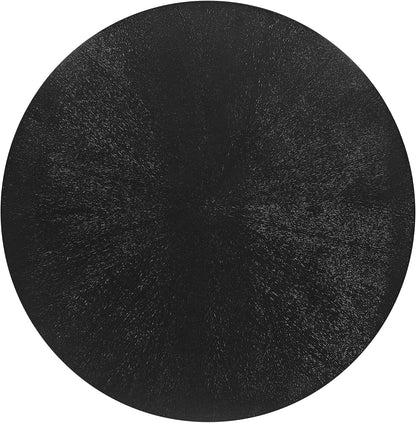 Modway Crossroads 24” Round Wood Side Table, Ash Wood Veneer in Black