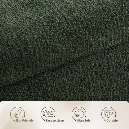 47'' Modern Storage Ottoman Benches with Walnut Wood Legs Ottoman Bench with 22 Gallons Storage Space Fabric Upholstered Seating End of Bed Bench for Bedroom for Livingroom Green