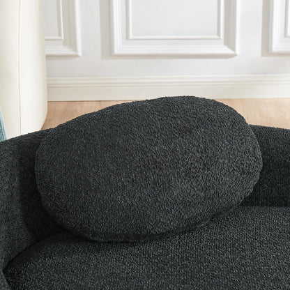 Full Foam Chaise Lounge Chair Indoor, Boucle Upholstered Chaise Lounge Sofa Bed, Right Facing Leisure Cloud Recliner Couches Sleeper Daybed for Living Room