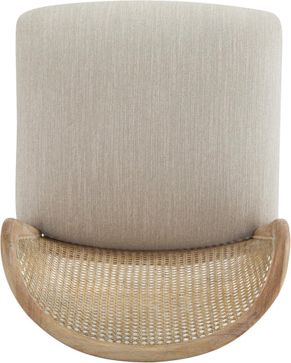 Christopher Knight Home Lilia Dining Chairs Set of 2, Modern Dining Chair with Fabric Upholstery, Rubberwood Frame Kitchen Chairs with Cane Webbing, Extra Seat for Dining Room, Beige + Natural
