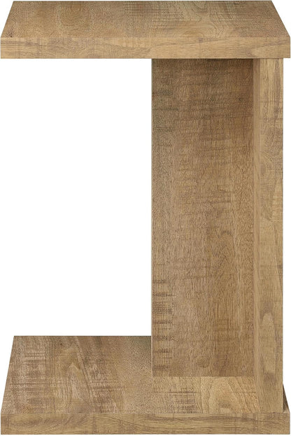 Coaster Home Furnishings - Clower - Wood - C-Shaped Side Table with Rectangular Top, Open Form, and Square Edges - Living Room - Mango - 930277
