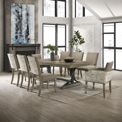 Roundhill Furniture Birmingham Dining Set, One Size, Driftwood Finish