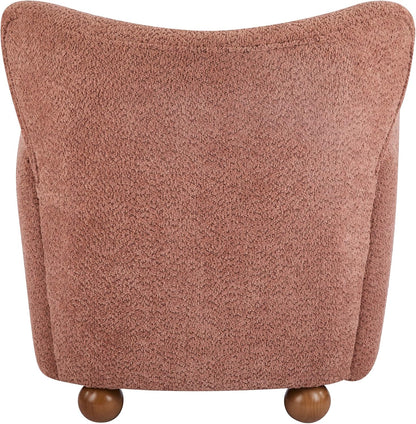 Christopher Knight Home Lindy Wingback Accent Chair, Upholstered Armchair with Rounded Wooden Legs, Curved Backrest Single Sofa, Soft Cushion Seating, Comfy Lounge Chair for Living Room, Dusty Coral