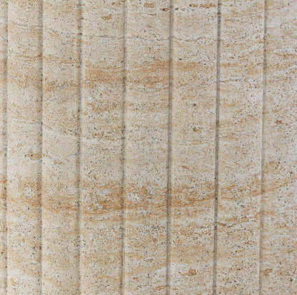 First of a Kind 54" Round Concrete Table in Travertine Finish - Modern Dining Table with Petal-Inspired Design - Seats 6, Indoor/Outdoor Use - Durable and Stylish for Elegant Gatherings