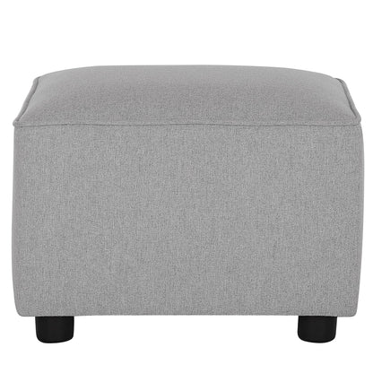 Evolur Holland Upholstered Ottoman in Light Grey, Foot Rest Stool for Nursing Moms, Tool-Free Assembly, Made for Every Décor